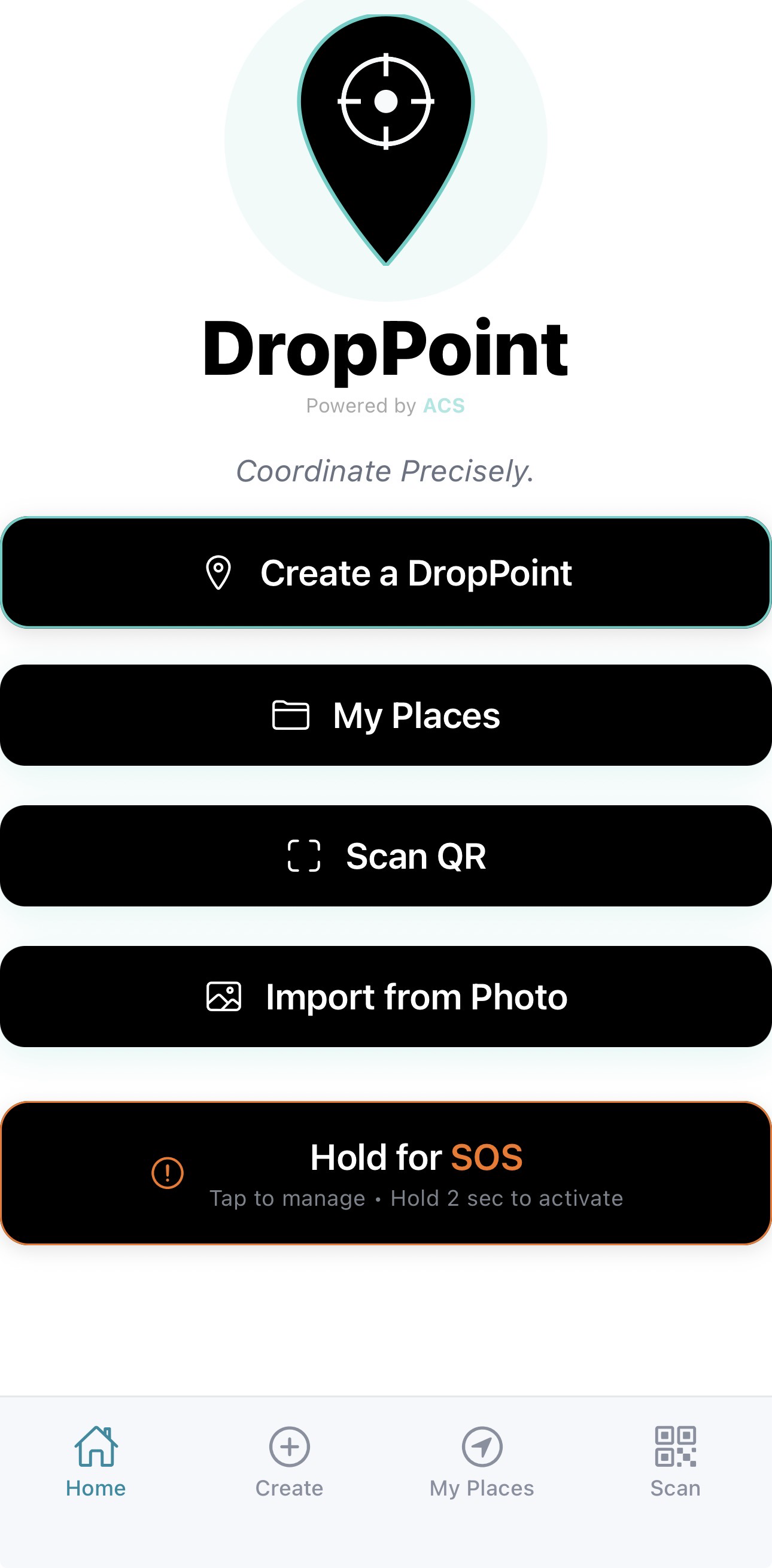 DropPoint home screen