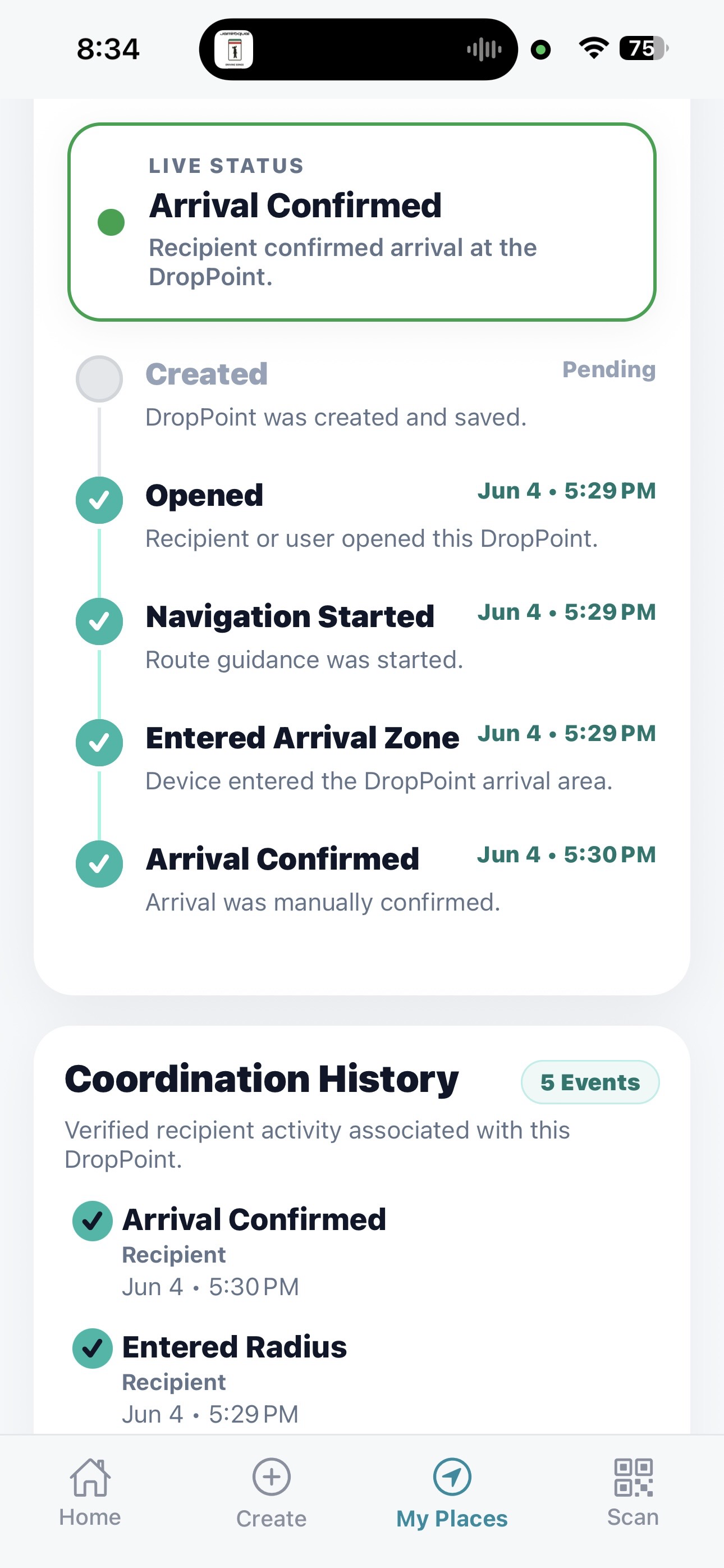 Verified Coordination History